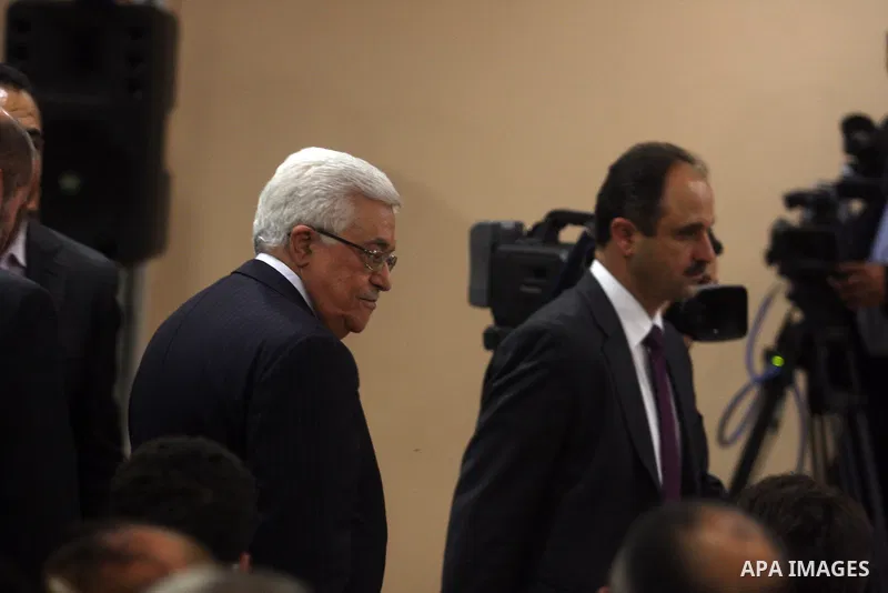 Palestinian president Mahmoud Abbas speaks on June 17, 2012 in the West Bank city of Ramallah, where he said that the peace process was in a state of clinical death, blaming Israel for the stalemate. Photo by Issam Rimaw...