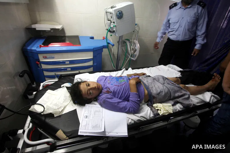 A Palestinian child wounded by Israeli air strikes on Gaza City on June 20, 2012. There was no let-up in rocket fire from Gaza with at least 10 hitting the Jewish state despite seven Israeli air strikes overnight, police...