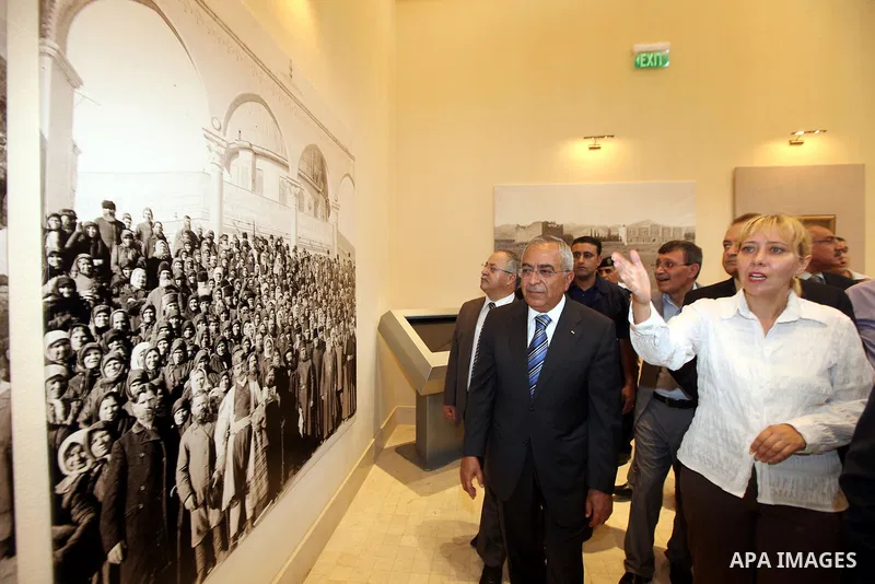 Palestinian Prime minister Salam Fayyad, attends the opening of Street, President Medvedev in the West Bank city of Jericho on June 20, 2012.. Photo by Mustafa Abu Dayeh