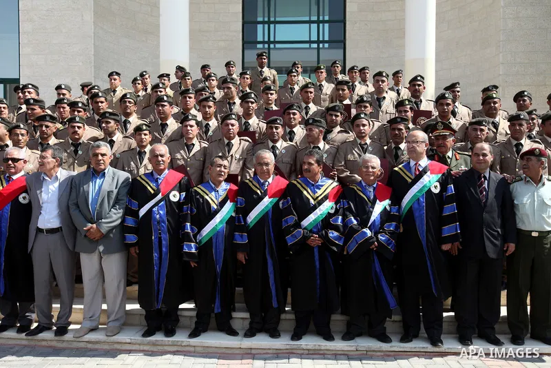 Palestinian Prime Minister, Salam Fayyad attends the graduation ceremony of the al-Estiqlal University in the West Bank city of Jericho on June 20, 2012. Photo by Mustafa Abu Dayeh
