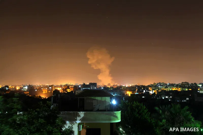 A general view Al Saraya compound after its was hit in an Israeli air strike in the central Gaza city, early 23 June 2012. Israeli war jets killed two Palestinian militants late Friday and wounded 12 Palestinians in earl...