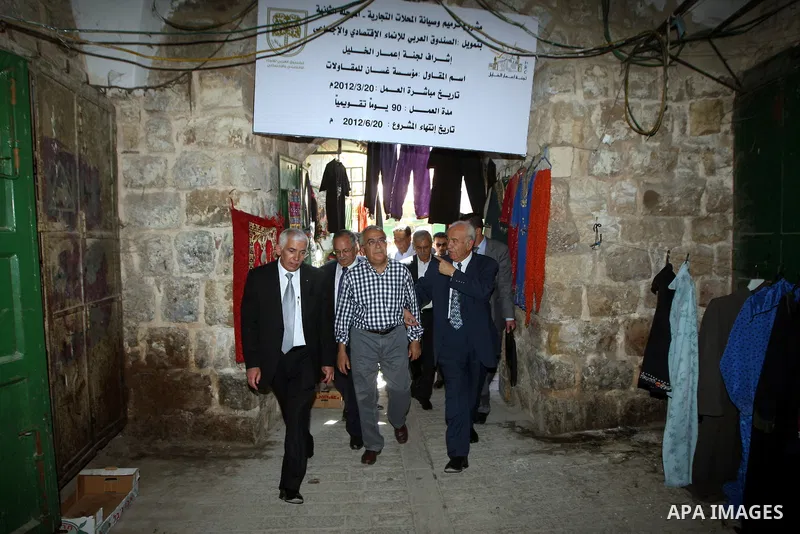 Palestinian Prime Minister, Salam Fayyad visits Hebron old city, in the West Bank on June 24, 2012. Photo by Mustafa Abu Dayeh
