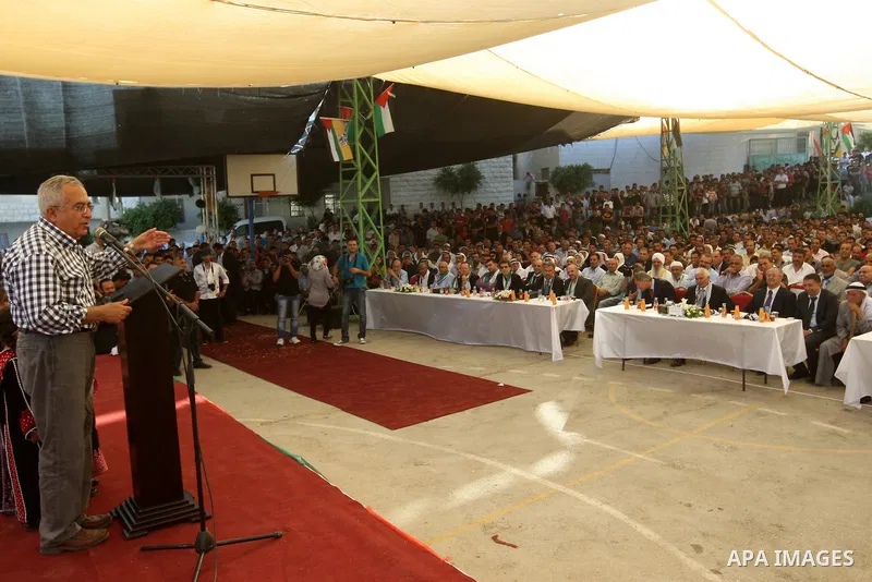 Palestinian Prime Minister, Salam Fayyad attends the opening of several centers in Hebron, in the West Bank of Hebron on June 24, 2012. Photo by Mahmoud Hrebat