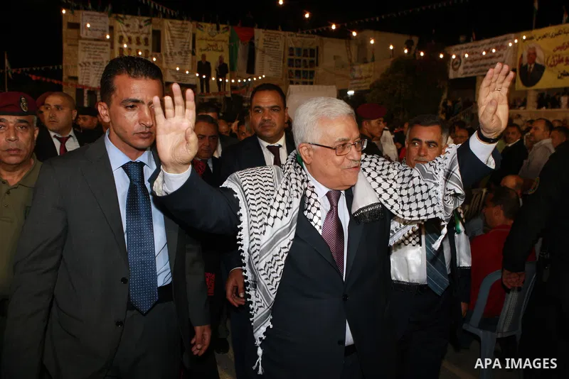 Palestinian President Mahmoud Abbas attends a mass wedding for 19 Groom in the village of Silwad in the West Bank city of Ramallah, June 28, 2012. Photo by Thaer Ganaim