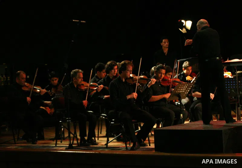 Europe and America musicians band during their presentation at Al Najah University in Nablus in the West Bank, on July, 02 2012. Photo by Nedal Eshtayah