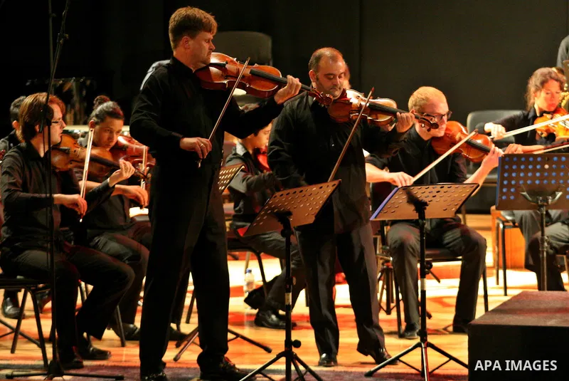Europe and America musicians band during their presentation at Al Najah University in Nablus in the West Bank, on July, 02 2012. Photo by Nedal Eshtayah