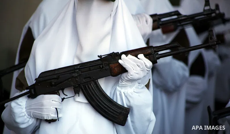 Female Hamas's police officers stand to attention during a ceremony in Gaza City on July 05, 2012. Hamas has governed the Gaza Strip since June 2007, after it won a majority of seats in the Palestinian Parliament in the...