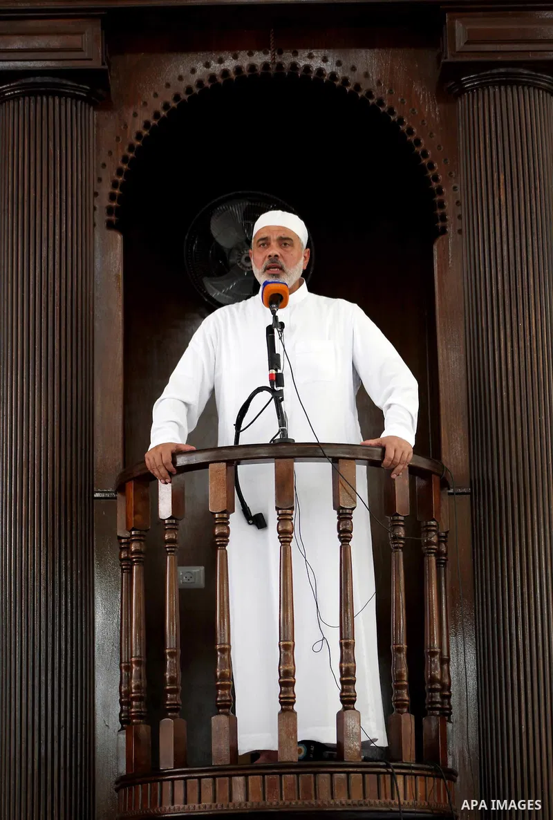 Palestinian Prime Minister in Gaza Ismail Haniyeh speaks during Friday prayer in Deir al-Balah in the center of Gaza Strip on 06 July 2012. A Palestinian official said Thursday, July 5, 2012 that Gaza's prime minister wi...