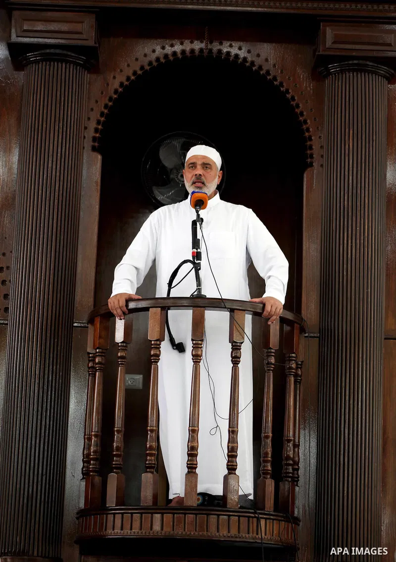 Palestinian Prime Minister in Gaza Ismail Haniyeh speaks during Friday prayer in Deir al-Balah in the center of Gaza Strip on 06 July 2012. A Palestinian official said Thursday, July 5, 2012 that Gaza's prime minister wi...