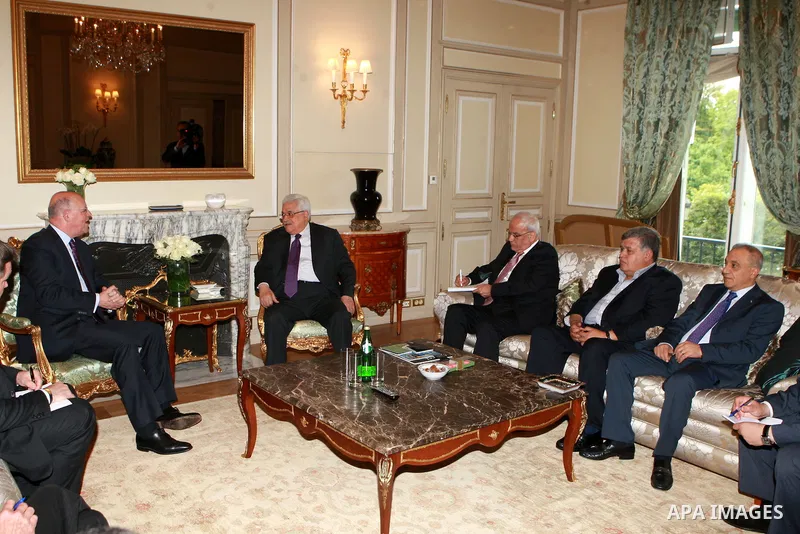 Palestinian President, Mahmoud Abbas, (Abu Mazen) meets with Dutch Foreign Minister, in the West Bank city of Ramallah, on July 07. 07.2012. Photo by Thaer Ganaim