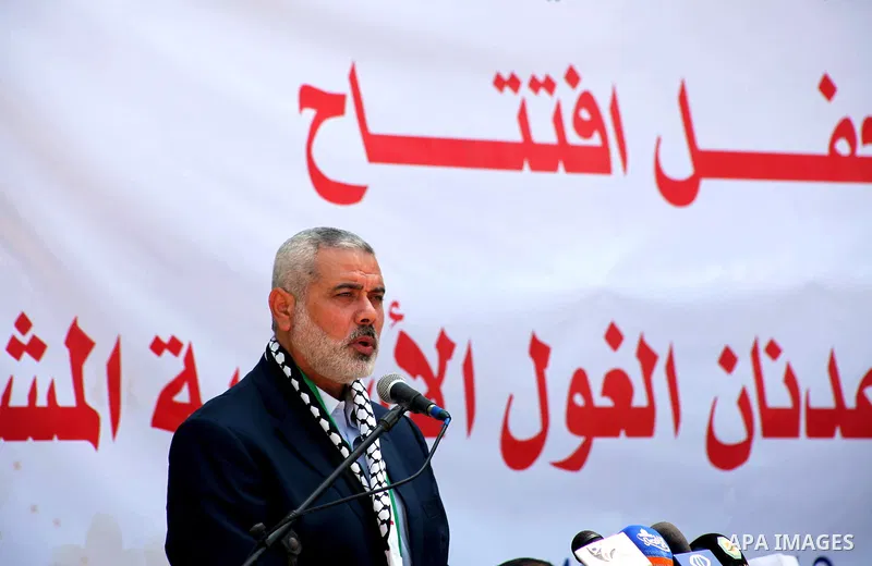 Palestinian Prime Minister in Gaza Ismail Haniyeh speaks during the opening of a new school in Zaytoon neighborhood Gaza city on 08 July 2012. A Palestinian official says Gaza's prime minister will head to Cairo within t...