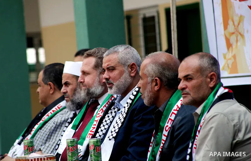 Palestinian Prime Minister in Gaza Ismail Haniyeh attends the opening of a new school in Zaytoon neighborhood Gaza city on 08 July 2012. A Palestinian official says Gaza's prime minister will head to Cairo within the nex...