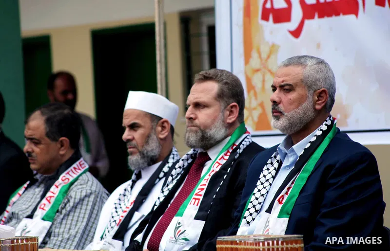 Palestinian Prime Minister in Gaza Ismail Haniyeh attends the opening of a new school in Zaytoon neighborhood Gaza city on 08 July 2012. A Palestinian official says Gaza's prime minister will head to Cairo within the nex...