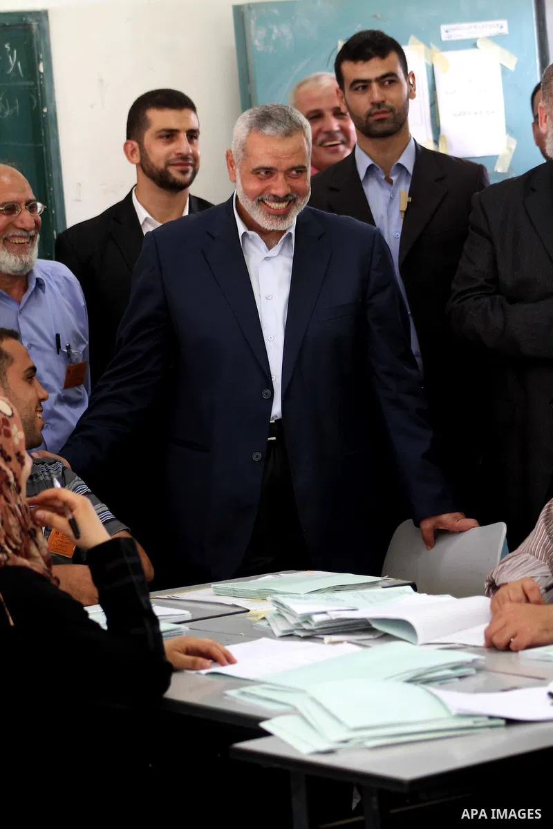 Palestinian Prime Minister in Gaza Ismail Haniyeh attends the opening of a new school in Zaytoon neighborhood Gaza city on 08 July 2012. A Palestinian official says Gaza's prime minister will head to Cairo within the nex...