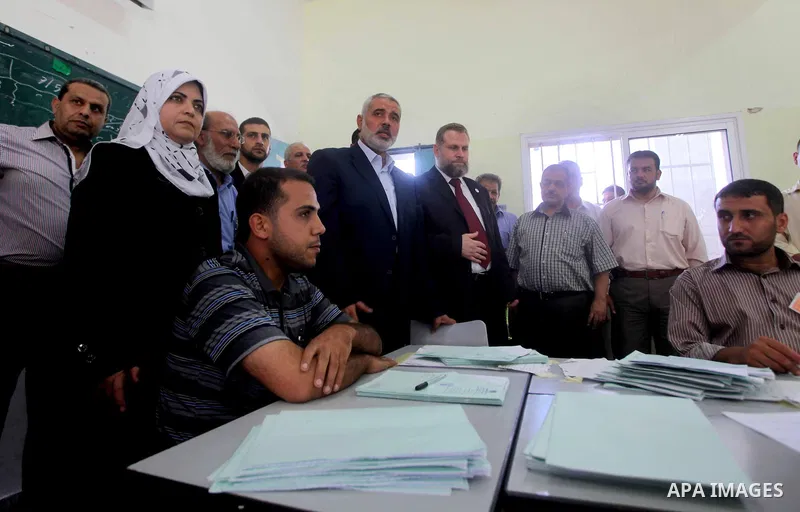Palestinian Prime Minister in Gaza Ismail Haniyeh attends the opening of a new school in Zaytoon neighborhood Gaza city on 08 July 2012. A Palestinian official says Gaza's prime minister will head to Cairo within the nex...