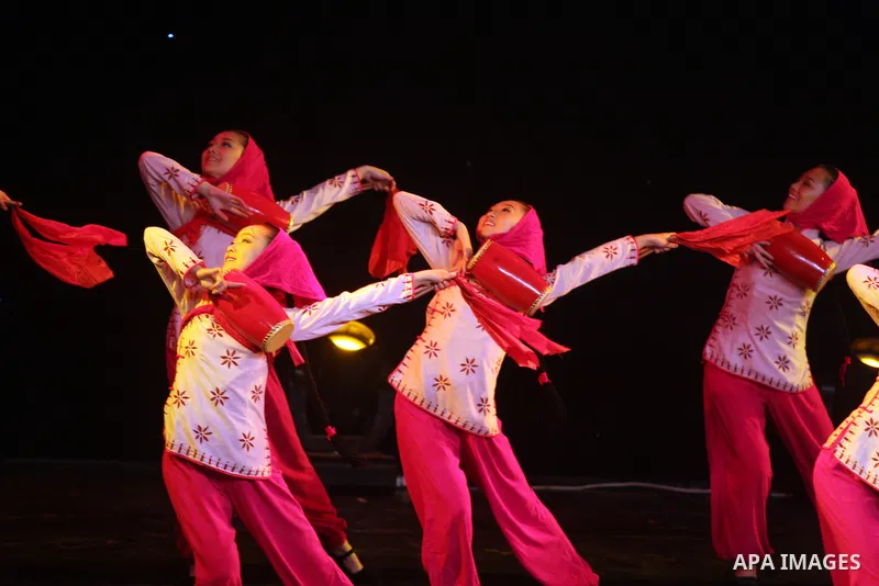 Dancers from China Disabled People's Performing Art Troupe, perform a show called ''My Dream'' during the last day of Palestine International Festival in the West Bank city of Ramallah on July 8, 2012. Photo by Issam Rim...