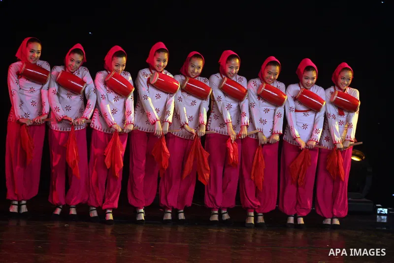 Dancers from China Disabled People's Performing Art Troupe, perform a show called ''My Dream'' during the last day of Palestine International Festival in the West Bank city of Ramallah on July 8, 2012. Photo by Issam Rim...