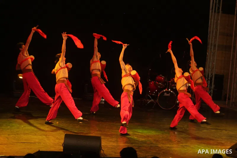 Dancers from China Disabled People's Performing Art Troupe, perform a show called ''My Dream'' during the last day of Palestine International Festival in the West Bank city of Ramallah on July 8, 2012. Photo by Issam Rim...
