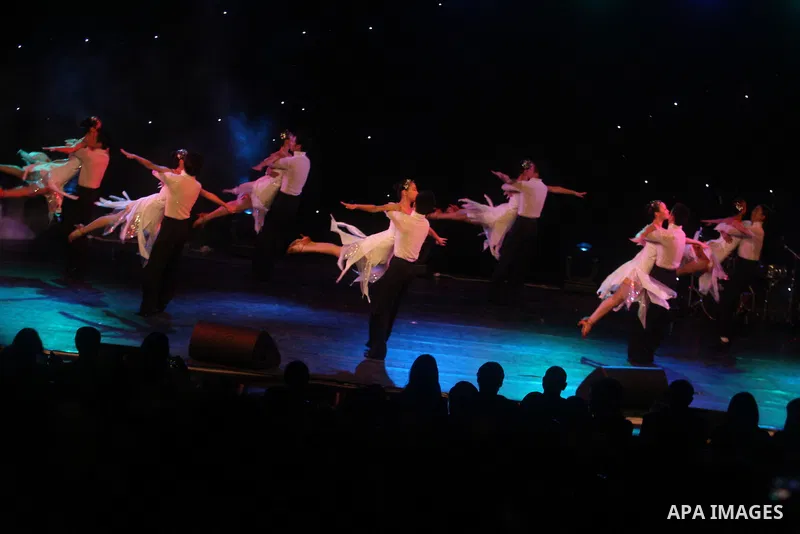 Dancers from China Disabled People's Performing Art Troupe, perform a show called ''My Dream'' during the last day of Palestine International Festival in the West Bank city of Ramallah on July 8, 2012. Photo by Issam Rim...