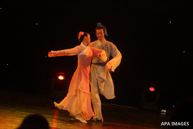 Dancers from China Disabled People's Performing Art Troupe, perform a show called ''My Dream'' during the last day of Palestine International Festival in the West Bank city of Ramallah on July 8, 2012. Photo by Issam Rim...