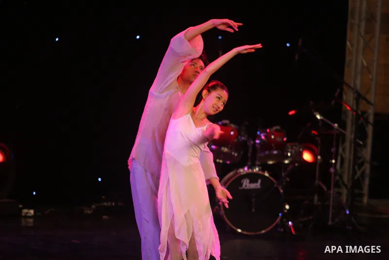 Dancers from China Disabled People's Performing Art Troupe, perform a show called ''My Dream'' during the last day of Palestine International Festival in the West Bank city of Ramallah on July 8, 2012. Photo by Issam Rim...