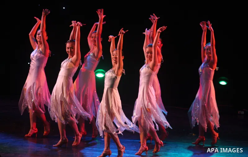 Dancers from China Disabled People's Performing Art Troupe, perform a show called ''My Dream'' during the last day of Palestine International Festival in the West Bank city of Ramallah on July 8, 2012. Photo by Issam Rim...