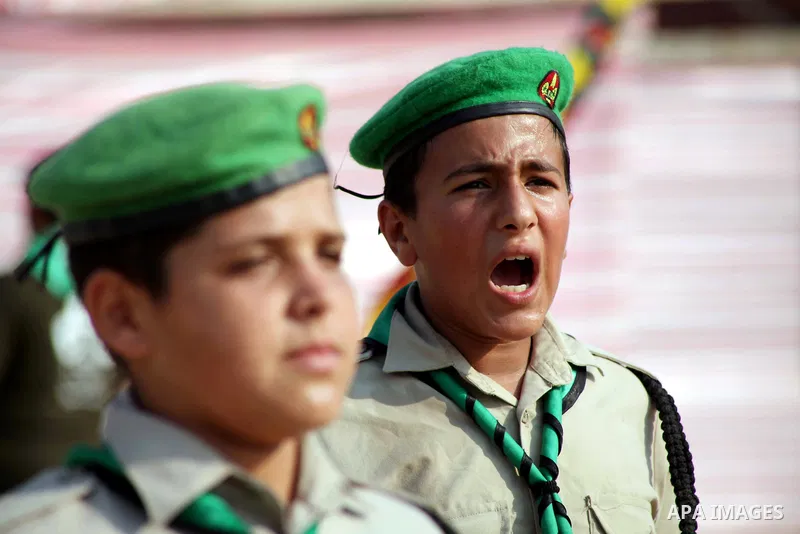 Palestinian children take part in a summer camp organized by Hamas movement at Shati refugee camp in Gaza City July 10, 2012. Hamas movement organized dozens of summer camps for Palestinian children during the period of...