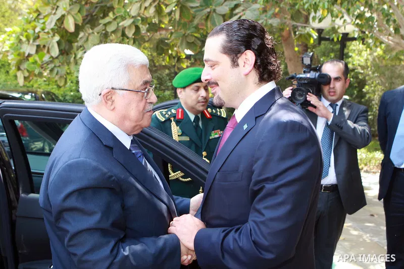 Palestinian President, Mahmoud Abbas (Abu Mazen) meets With the Future Movement head Saad Hariri ,in Saudi Arabia city of Jeddah, on July 13, 2012. Photo by Thaer Ganaim