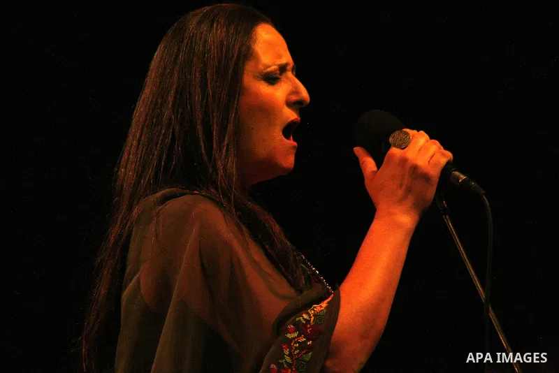 Palestinian singer Reem Talhami during a concert at the Jerusalem Festival for singing and music, in the West Bank, city of Jerusalem , on July 14, 2012. Photo by Mahfouz Abu Turk
