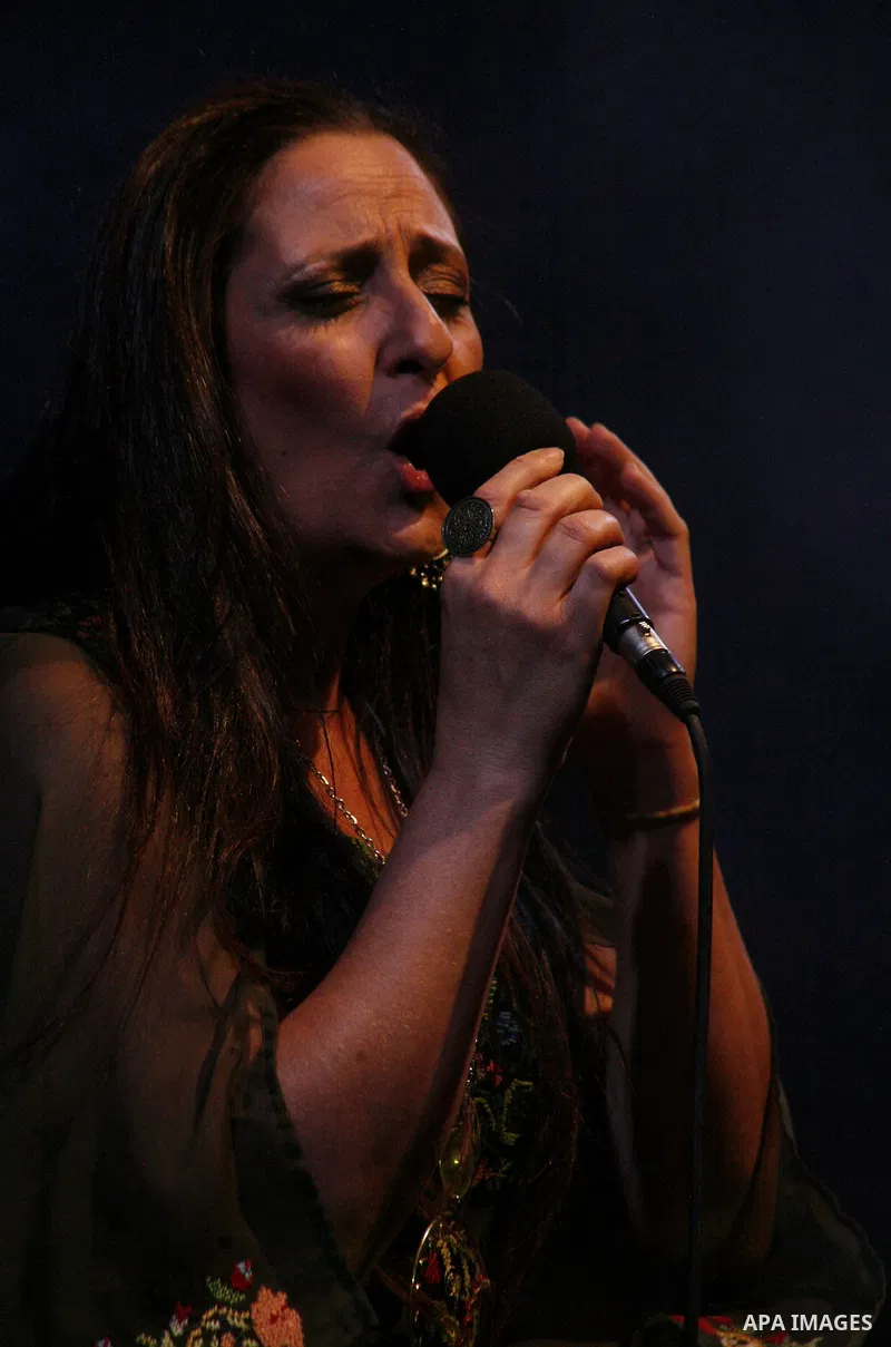 Palestinian singer Reem Talhami during a concert at the Jerusalem Festival for singing and music, in the West Bank, city of Jerusalem , on July 14, 2012. Photo by Mahfouz Abu Turk