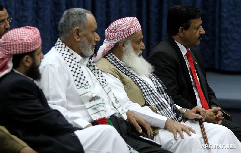 Palestinian Prime Minister in the Gaza Strip, Ismail Haniyeh receives of the delegation Yemen, in his office in Gaza City, on July 15, 2012. Photo by Ashraf Amra