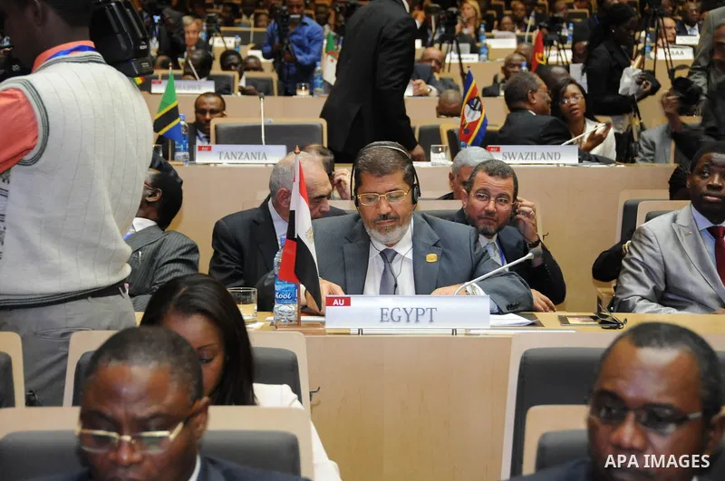 Egpytian President Mohamed Morsi attending the opening of the 19th Ordinary Session of the Assembly of the African Union (AU) in Addis Ababa, Ethiopia, 15 July 2012. Egyptian President Morsi arrived on 15 July in Addis A...