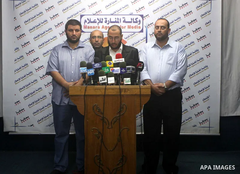 Resistance Movement People's during a press conference about the attacks on Muslims in Burma, in Gaza city on July 17, 2012. Photo by Ashraf Amra
