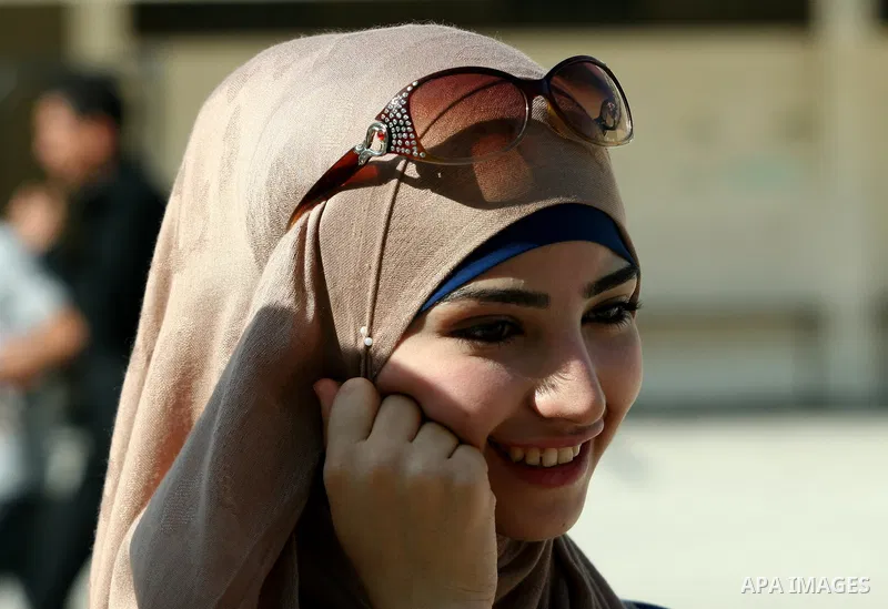 A Palestinian secondary school student and the first in section literary, Janna Saadat, after hear her result in the West Bank City of Nablus on July 19, 2012. The Ministry of Education in Gaza Strip and the West Bank an...