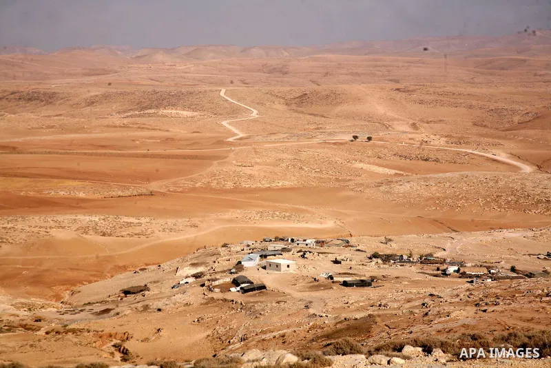A general view shows the Palestinian village of Jimba, south of Yatta, near the West Bank town of Hebron, on July 25, 2012. The Israeli Defence Minister, Ehud Barak, announced that Palestinian citizens in the area south...