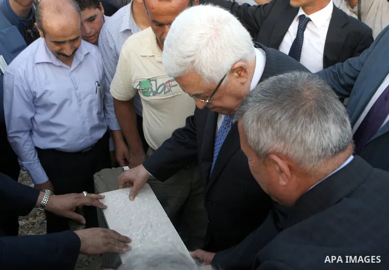 Palestinian President Mahmoud Abbas (Abu Mazen) during the opening of the hospital in the West Bank city of Jenin on July 28, 2012. Photo by Thaer Ganaim