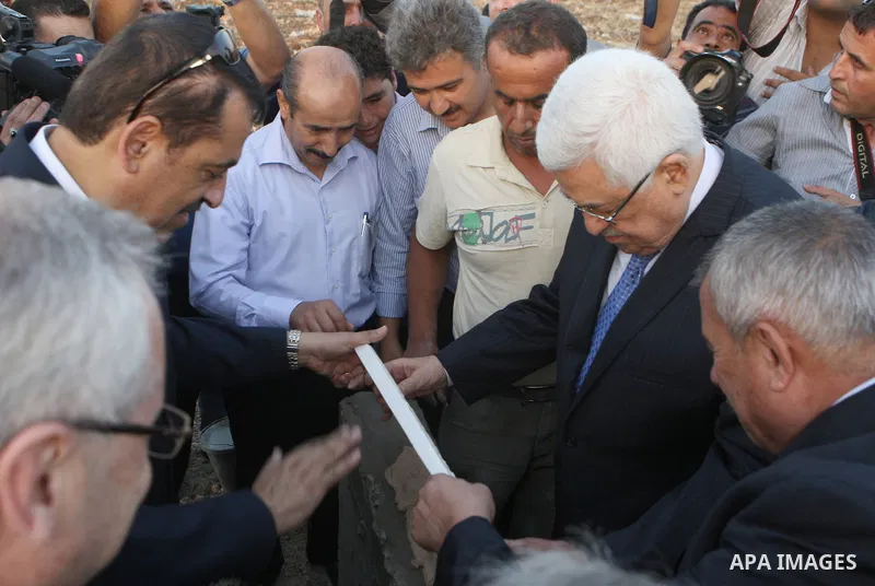 Palestinian President Mahmoud Abbas (Abu Mazen) during the opening of the hospital in the West Bank city of Jenin on July 28, 2012. Photo by Thaer Ganaim
