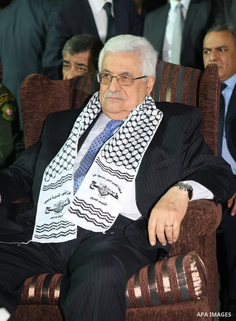 Palestinian President Mahmoud Abbas (Abu Mazen) participates in a graduation ceremony for outstanding students in the West Bank city of Jenin on July 28, 2012. Photo by Thaer Ganaim