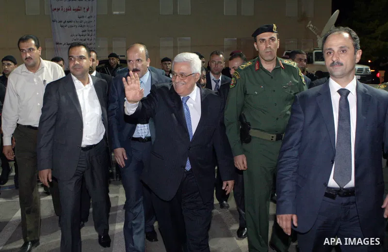 Palestinian President Mahmoud Abbas (Abu Mazen) participates in a graduation ceremony for outstanding students in the West Bank city of Jenin on July 28, 2012. Photo by Thaer Ganaim