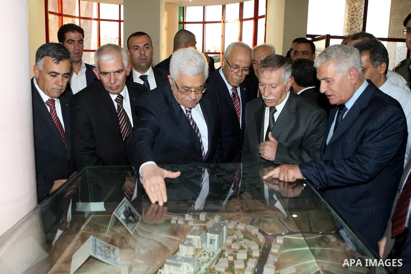 Palestinian President, Mahmoud Abbas (Abu Mazen), attends in the opening of the Faculty of Engineering at the Politktnk University in the West Bank city of Hebron on, Aug. 01, 2012. Photo by Thaer Ganaim