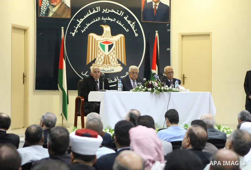Palestinian President, Mahmoud Abbas (Abu Mazen), visits the Hebron province headquarters in the West Bank city of Hebron on, Aug. 01, 2012. Photo by Thaer Ganaim