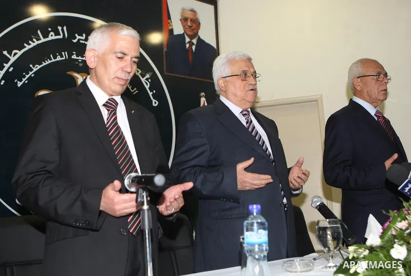 Palestinian President, Mahmoud Abbas (Abu Mazen), visits the Hebron province headquarters in the West Bank city of Hebron on, Aug. 01, 2012. Photo by Thaer Ganaim