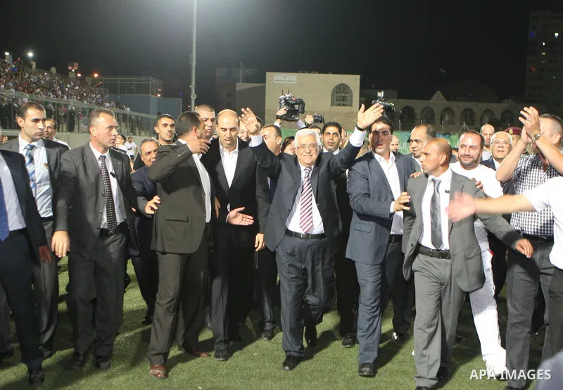 Palestinian President, Mahmoud Abbas (Abu Mazen), visits sports stadium in the West Bank city of Hebron on, Aug. 01, 2012. Photo by Thaer Ganaim