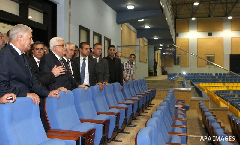 Palestinian President, Mahmoud Abbas (Abu Mazen), visits sports stadium in the West Bank city of Hebron on, Aug. 01, 2012. Photo by Thaer Ganaim