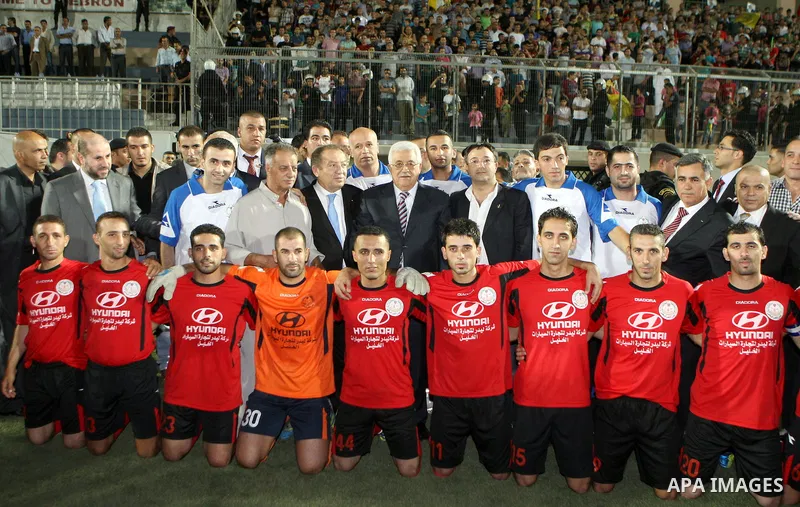 Palestinian President, Mahmoud Abbas (Abu Mazen), visits sports stadium in the West Bank city of Hebron on, Aug. 01, 2012. Photo by Thaer Ganaim