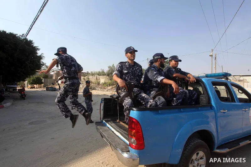 A Palestinian Hamas security guard on duty on the border between Egypt and Gaza strip in Rafah town southern Gaza strip on, 06 August 2012. Reports state that at least five gunmen were killed after they tried to infiltra...