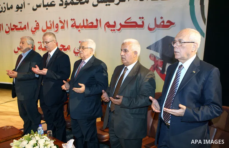 Palestinian President, Mahmoud Abbas (Abu Mazen) participates ceremony honoring high school students, in the West Bank city of Nablus on, Aug. 07, 2012. Photo by Thaer Ganaim
