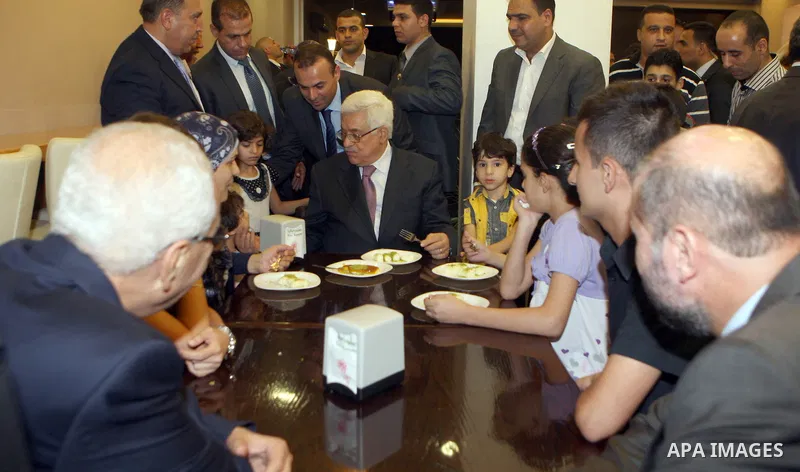 Palestinian President, Mahmoud Abbas (Abu Mazen) during visiting in the West Bank city of Nablus on, Aug. 07, 2012. Photo by Thaer Ganaim