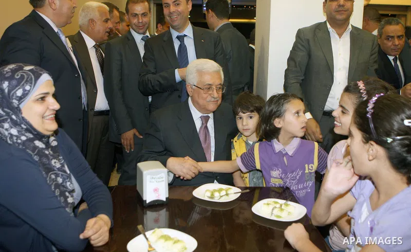 Palestinian President, Mahmoud Abbas (Abu Mazen) during visiting in the West Bank city of Nablus on, Aug. 07, 2012. Photo by Thaer Ganaim