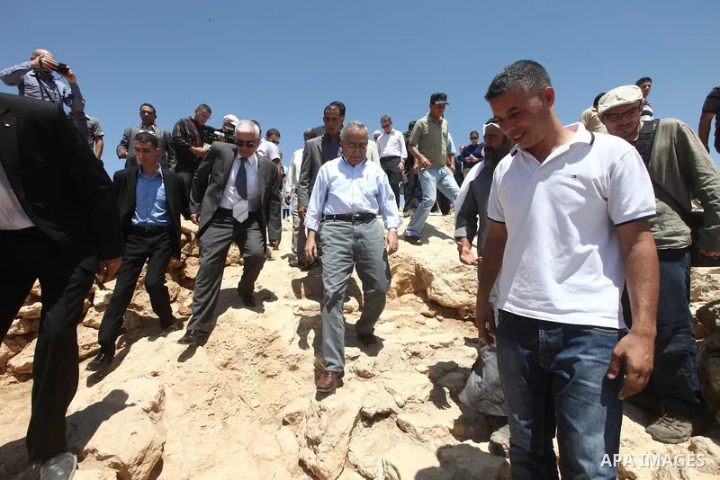 Palestinian Prime Minister, Salam Fayyad, inspects villages in the West Bank city of Hebron on Aug. 08 2012. Photo by Mustafa Abu Dayeh
